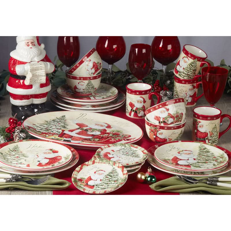 Conjunto de Louça de Natal Holiday Wishes – 16 Peças